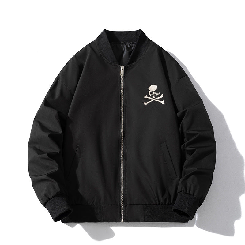 Mens Vintage Jackets Dark Baseball Uniform Bomber Jacket