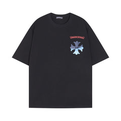 CHH Heart T Shirts Croix Cross Color Leather Printed Short Sleeve T-Shirt