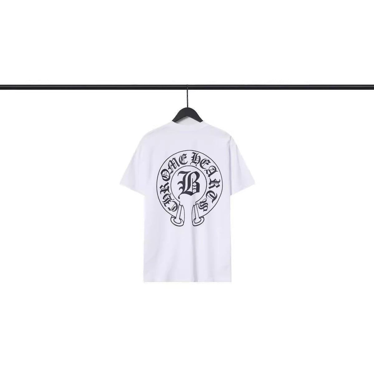 CHH Heart T Shirts Sanskrit Cross Print Loose Short Sleeve T-Shirt