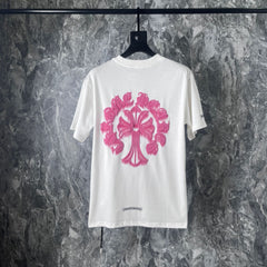 CHH Heart T Shirts Cross Printed Cotton Casual T-Shirt Couple Short Sleeve