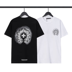 CHH Heart T Shirts Sanskrit cross logo short-sleeved men's T-shirt