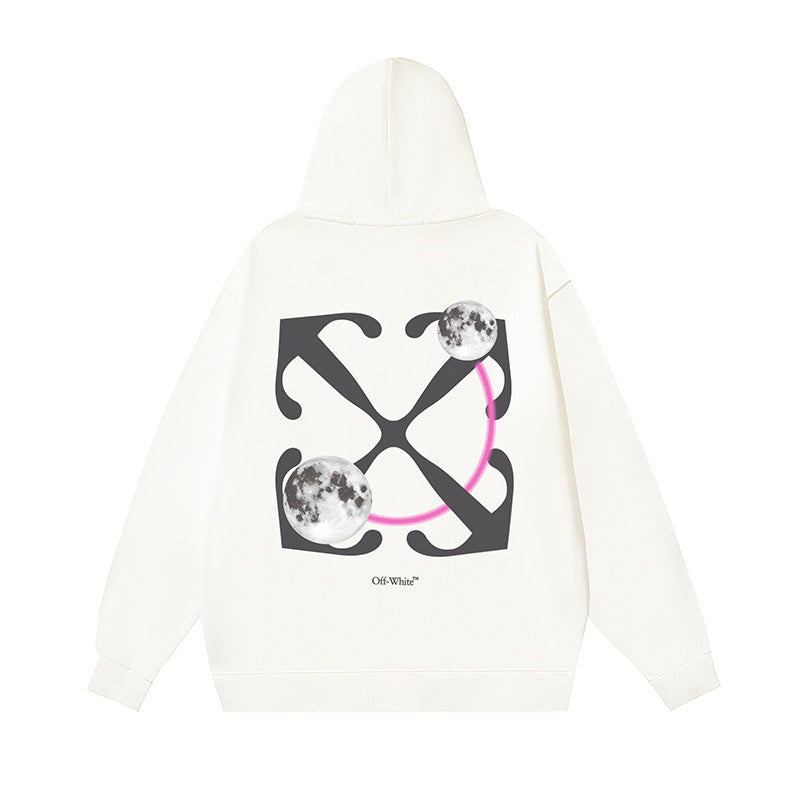 OW Saturn pattern arrow pullover hooded sweater