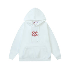 OW auspicious cloud letter arrow pattern hooded sweater