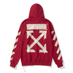 OFF airport strip arrow pattern pullover hooded sweater