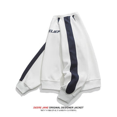 Men Pullover Hoodie Sweater Men's Spring Color-Block Crew Neck Versatile Casual