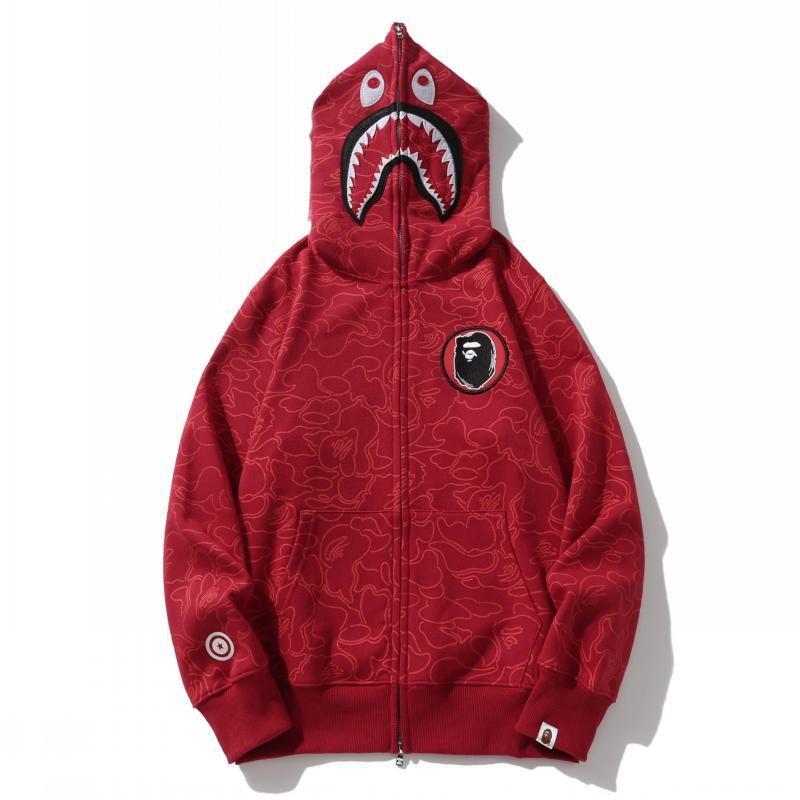Bathing Ape Bape Hoodie Camouflage Shark Head Zipper