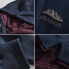 Men Pullover Hoodie Spring Patchwork Hoodie Men Spring Loose Casual