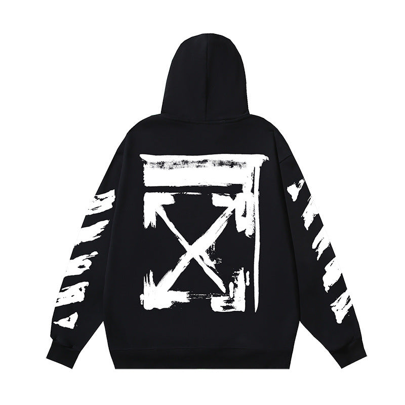 Off White hoodie graffiti painted arrow print pullover hooded