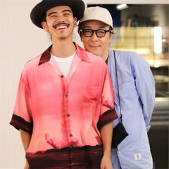 GUILTYPARTIES TIGER Shirts 23AW Kowajiro, 8th Anniversary Photography Hawaiian Short Sleeve Shirt Men