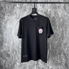 CHH Heart T Shirts Chrome Hearts Pink Sanskrit Short Sleeve T-Shirt