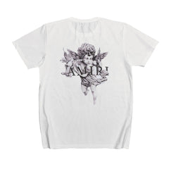 Amiri T Shirt Short Sleeve Angel Letter Printed Casual T-shirt Men