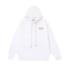 OW Star Letter Arrow Pattern Pullover Hooded Sweater