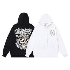 OW Dragon Alphabet Arrow Pullover Hooded Sweater
