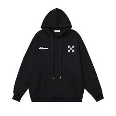 Off White hoodie Cyclone Letter Pattern Pullover Hood