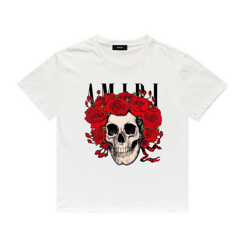 Amiri T Shirt Printed Casual Hip Hop round Neck Short Sleeve T-shirt