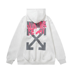 Off White hoodie Graffiti Alphabet Arrow Pattern Fleece Hood
