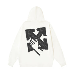 OW 手掌箭头图案连帽卫衣