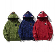 Bathing Ape Bape Hoodie Camouflage Shark Head Zipper