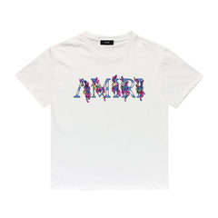 Amiri T Shirt Printed Casual Hip Hop round Neck Short Sleeve T-shirt