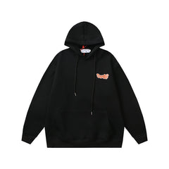 Off White hoodie boa pattern arrow fleece hooded
