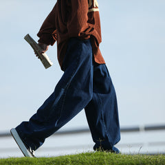 Men Jeans Washed Jeans Autumn Straight Wide Leg Pants Oversize Casual Pants