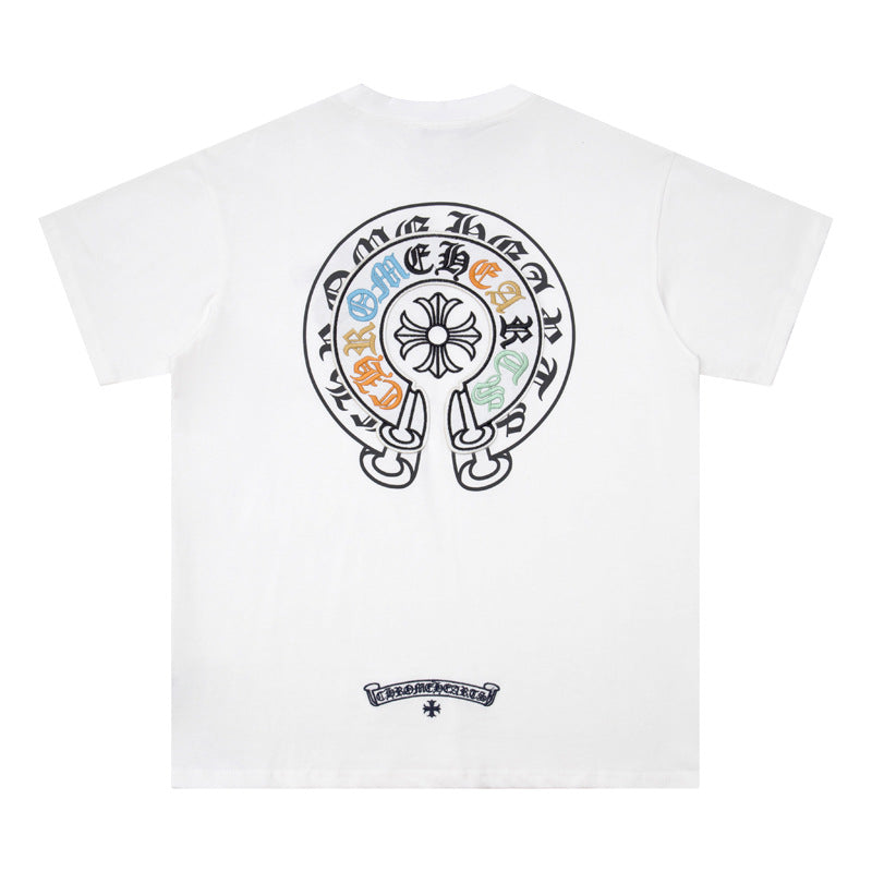 CHH Heart T Shirts Horseshoe Patch Embroidery Short Sleeve T-Shirt