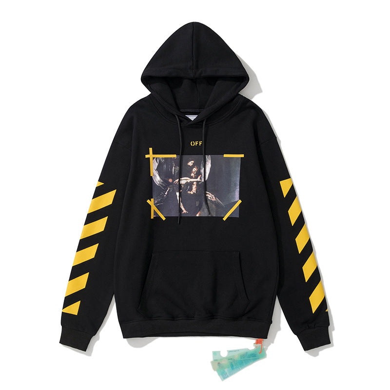 Off White hoodie Classic Baroque Angel Wing Pattern Hoodie