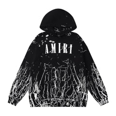 Amiri Hoodie AMI Ripped logo print hooded sweater