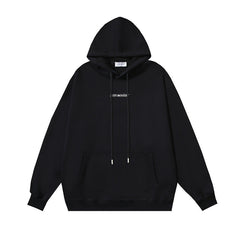 OW three-dimensional square arrow pattern pullover hooded sweater