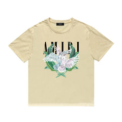 Amiri T Shirt Color Parrot Printing Casual Hip Hop Short Sleeve T-shirt