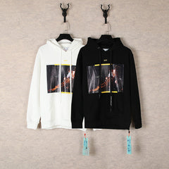 Off White hoodie oil painting series pattern arrow hooded