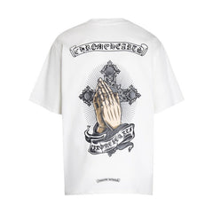 CHH Heart T Shirts T-Shirt Loose Cross Print