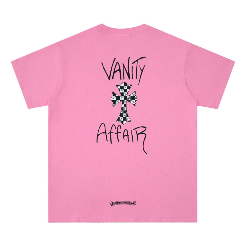 CHH  Heart T Shirts Graffiti Cross Sanskrit Short Sleeve T-Shirt