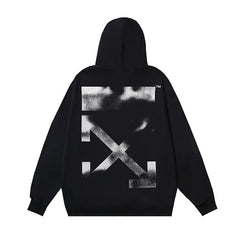 Autumn and Winter OW Blur Arrow Printing Pattern Sleeve Hooded