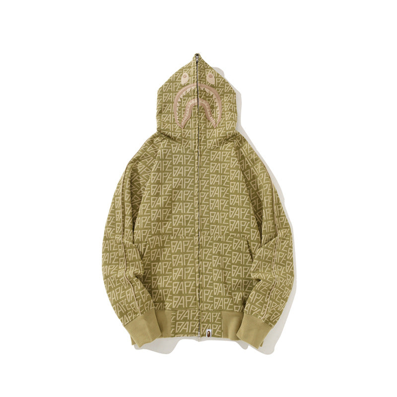 Bathing Ape Bape Hoodie Full Print Sweater Cardigan Zip Hooded