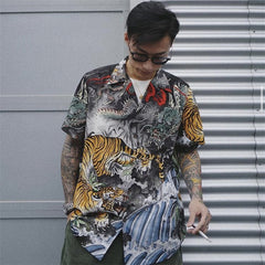 GUILTYPARTIES TIGER Shirts collaboration Dragon-Tiger Fight WACKO MARIA X TIM LEHI Tiger Shirt