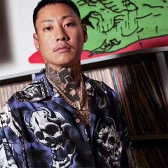 GUILTYPARTIES TIGER Shirts 56 TATTOO STUDIO Skull Ghost Hawaiian Short Sleeve Shirt