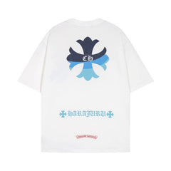 CHH Heart T Shirts Croix Cross Color Leather Printed Short Sleeve T-Shirt