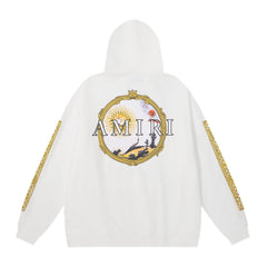 Amiri Hoodie AMI Sun Flower Letter Print Hooded Sweater for Men and Women