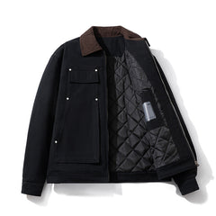 Men Vintage Jackets Vintage Tooling Jacket Women's Casual Lapel Padded Cotton