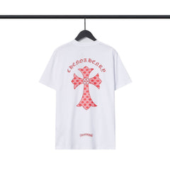 CHH  Heart T Shirts Sanskrit Color Printing Loose Cotton Casual Crew Neck Short Sleeve T-Shirt