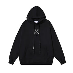 OW Hot Diamond Arrow Pattern Pullover Hooded Sweater