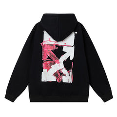Off White hoodieOW 3D stereo pink arrow pattern hooded fleece