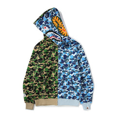 Bathing Ape Bape Hoodie Shark Stitching Sweater Men's Cardigan
