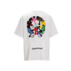 CHH Heart T Shirts Sanskrit Rainbow Cross Foam Short Sleeve T-Shirt