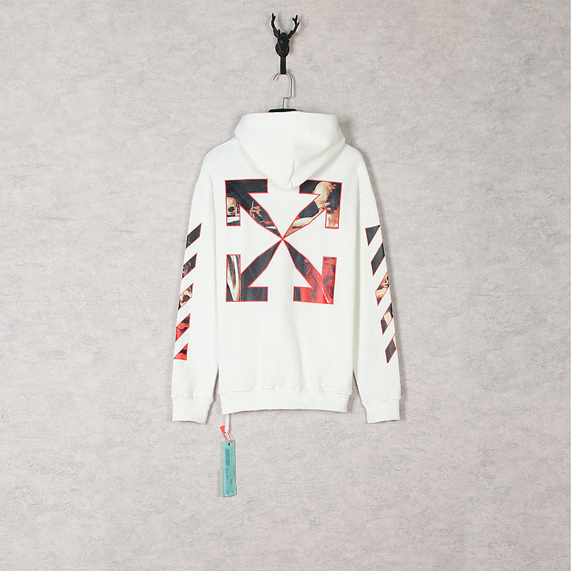 Off White hoodie Caravaggio oil painting pattern print hooded guard