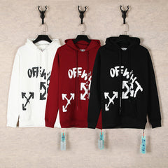 Off White hoodie Square Arrow Pattern Pullover Hood