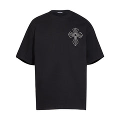 CHH Heart T Shirts T-Shirt Hot Diamond Angel Wings Cross Cotton Short Sleeve