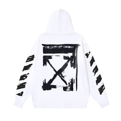 Off White hoodie graffiti painted arrow print pullover hooded