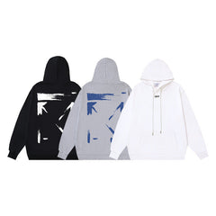 OW graffiti arrow print pattern pullover hooded sweater